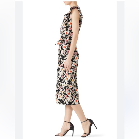 Rebecca Taylor Kamea Floral Faux Wrap Cocktail Dress women size 8 - Picture 2 of 8